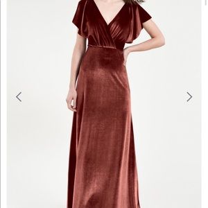 Jenny Yoo Velvet bridesmaid dress.